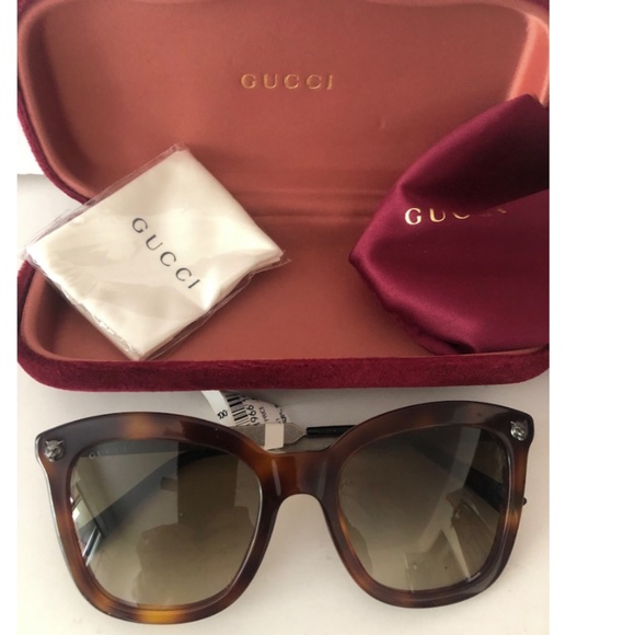 Gucci Sunglasses GG0217S 002 Havana Silver Brown